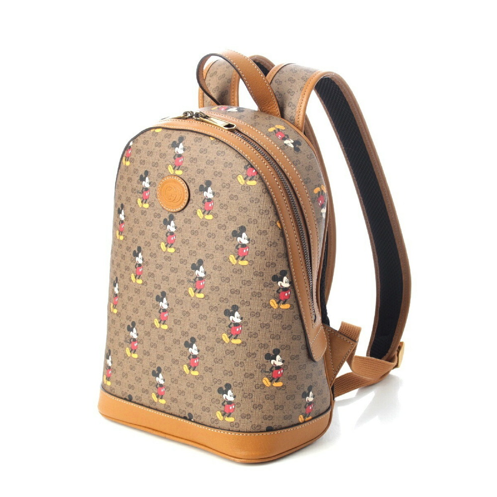 Gucci Disney GG Supreme Leather Mickey Mouse Interlocking Backpack Daypack Beige - Picture 2 of 10